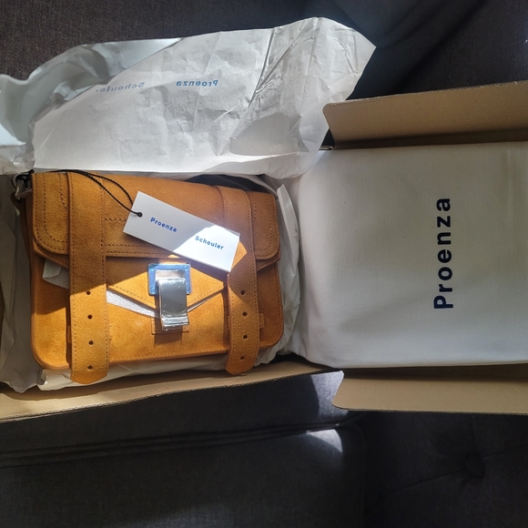 Proenza Schouler Mini PS1 Suede Orange Brown Crossbody Bag - Picture 5 of 10